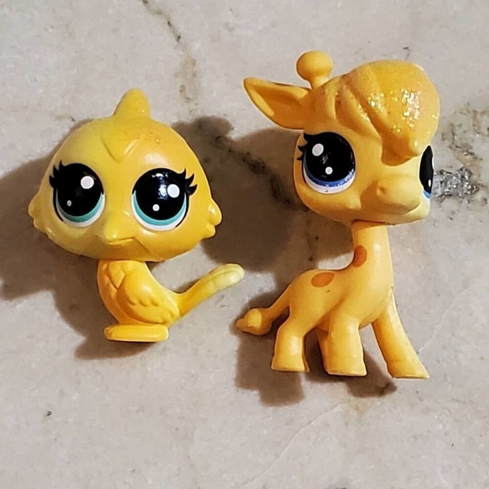 LITTLEST pet shop Lofty Sunglow Saffron Flutterdus giraffe and‎ bird yellow
